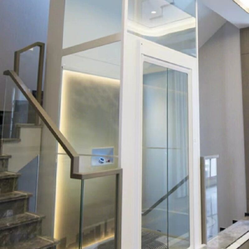 Ascenseur de cabine en alliage d'aluminium à phase unique avec de grands cylindres de 2,9 mètres de long et une porte automatique